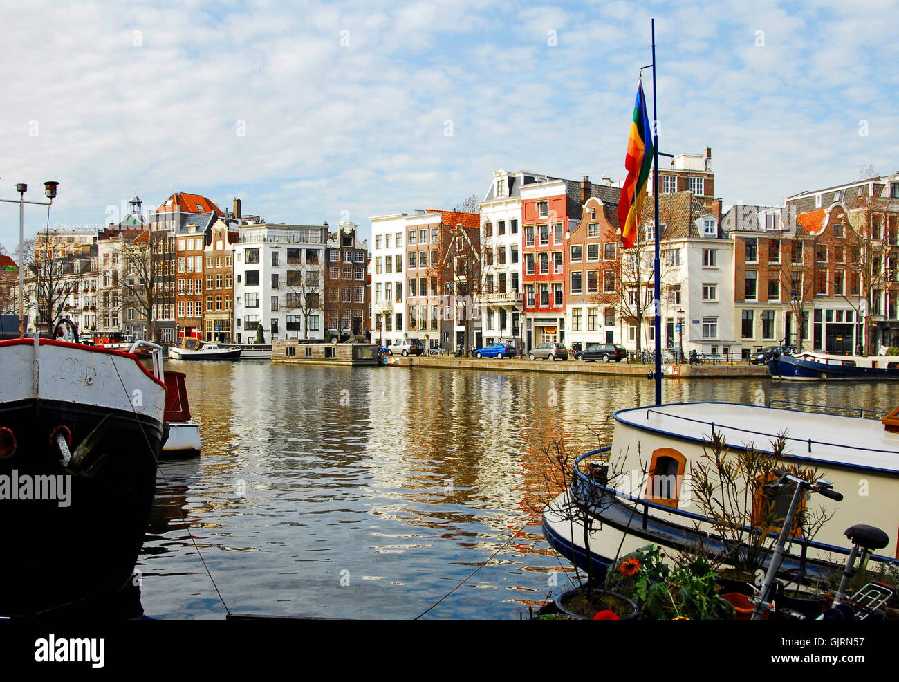 Niederlande Amsterdam Häuser Stockfoto