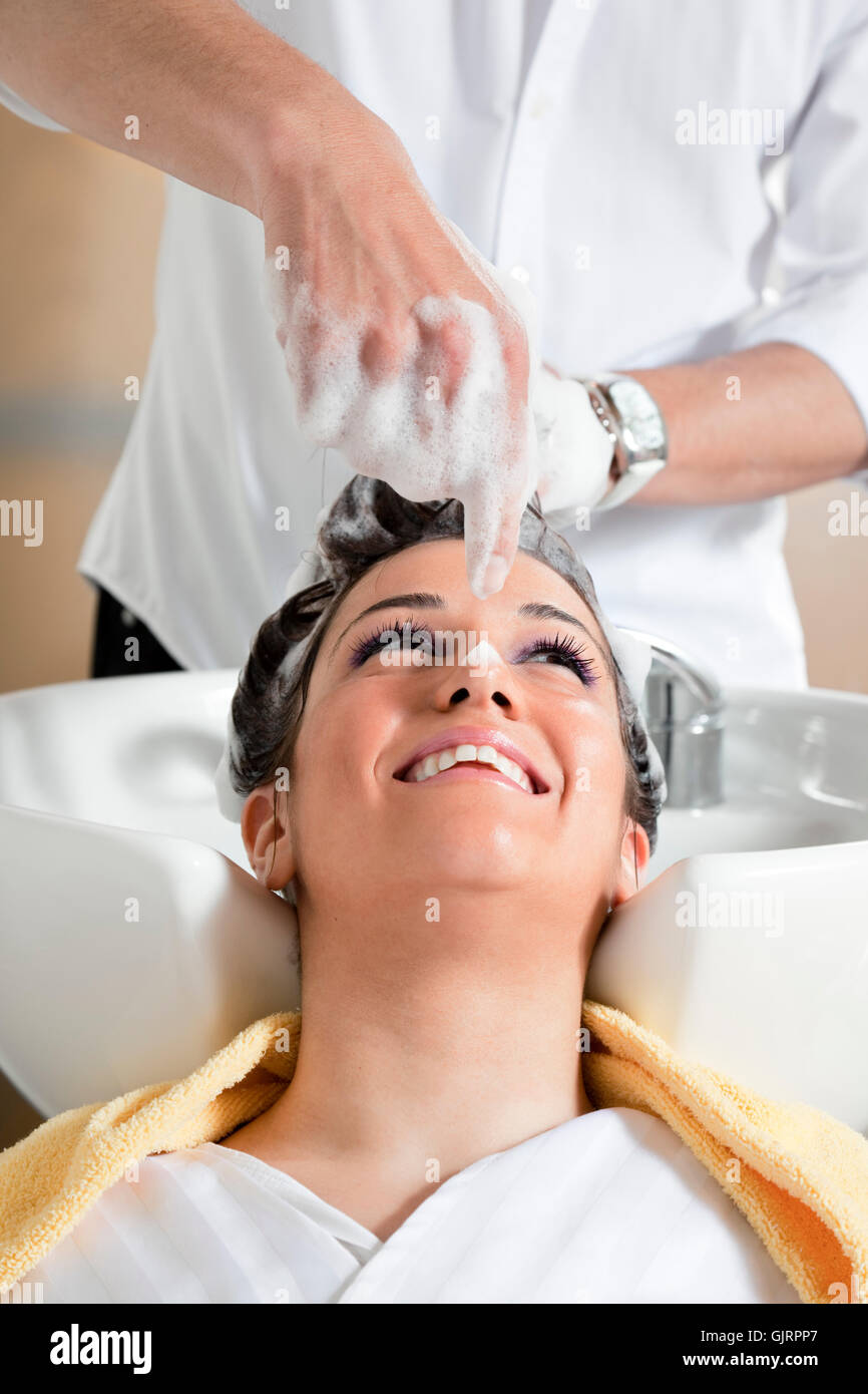 Frau Lachen lacht Stockfoto