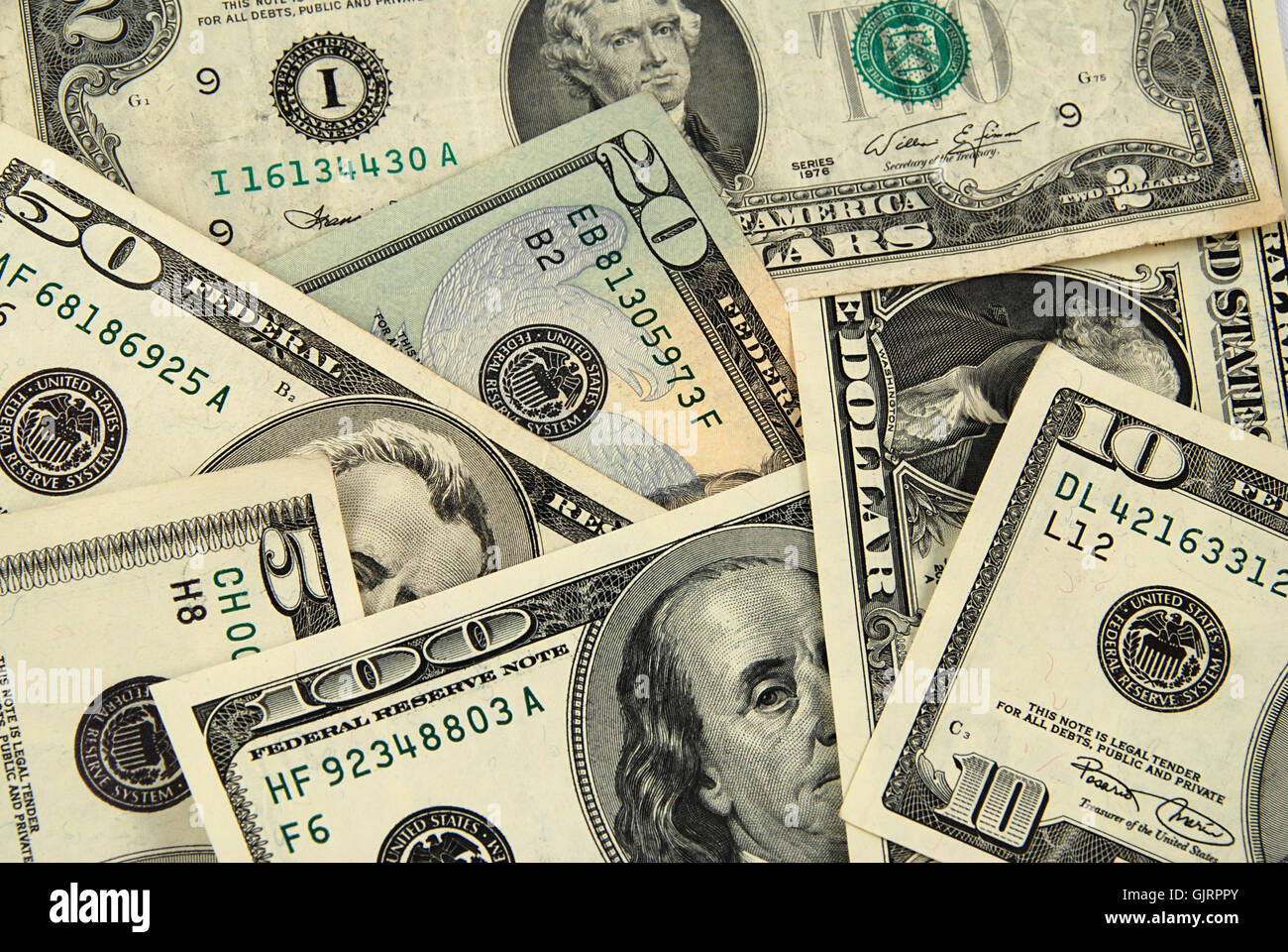 Dollar US-Dollar Währung Stockfoto
