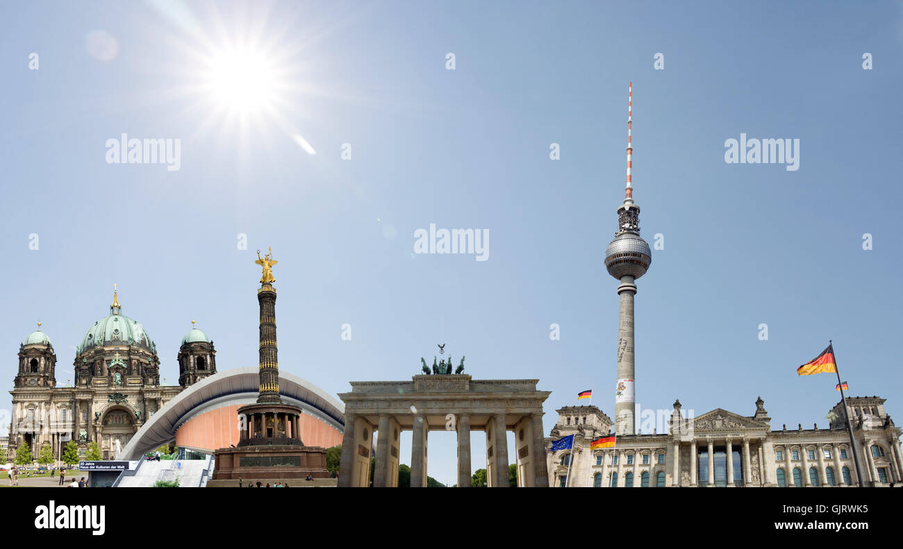 Collage Sehenswürdigkeiten berlin Stockfoto