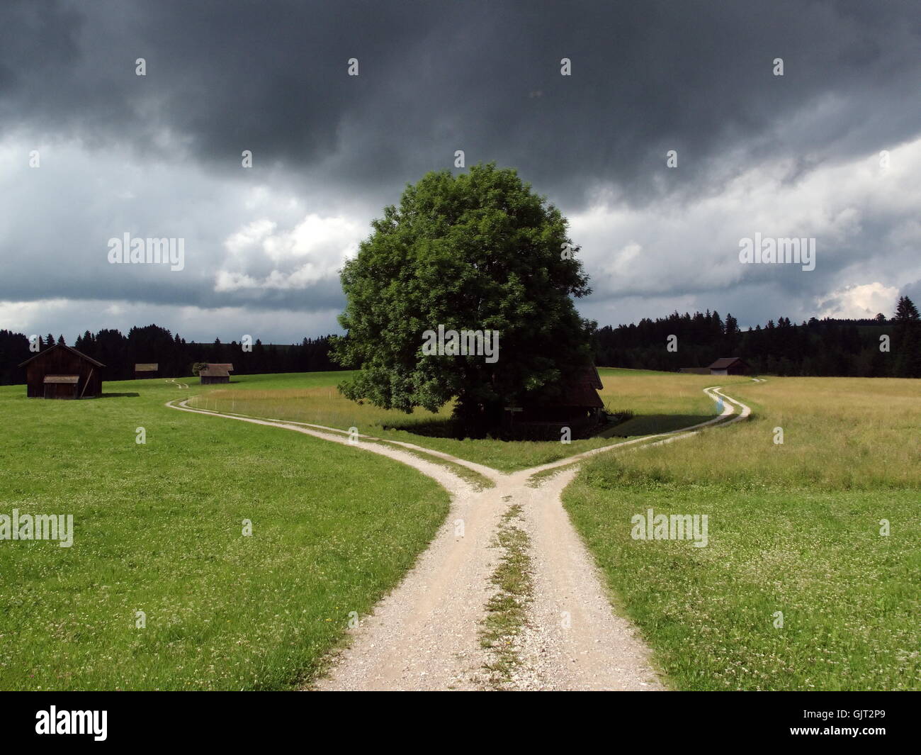 Alpen Bayern Kreuzung Stockfoto