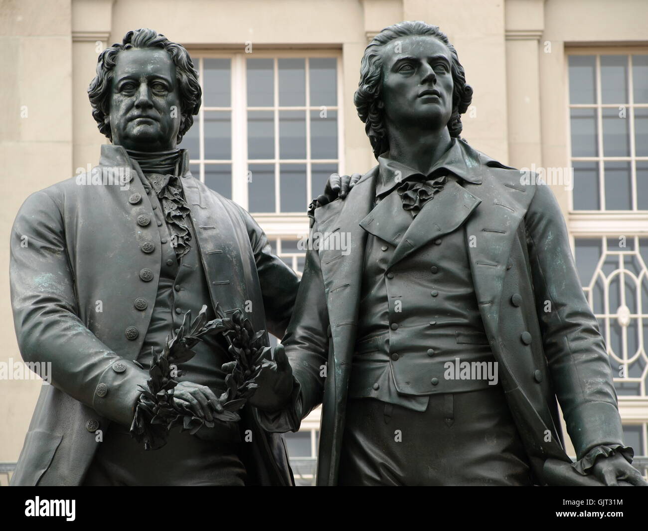 Goethe und Schiller in weimar Stockfoto