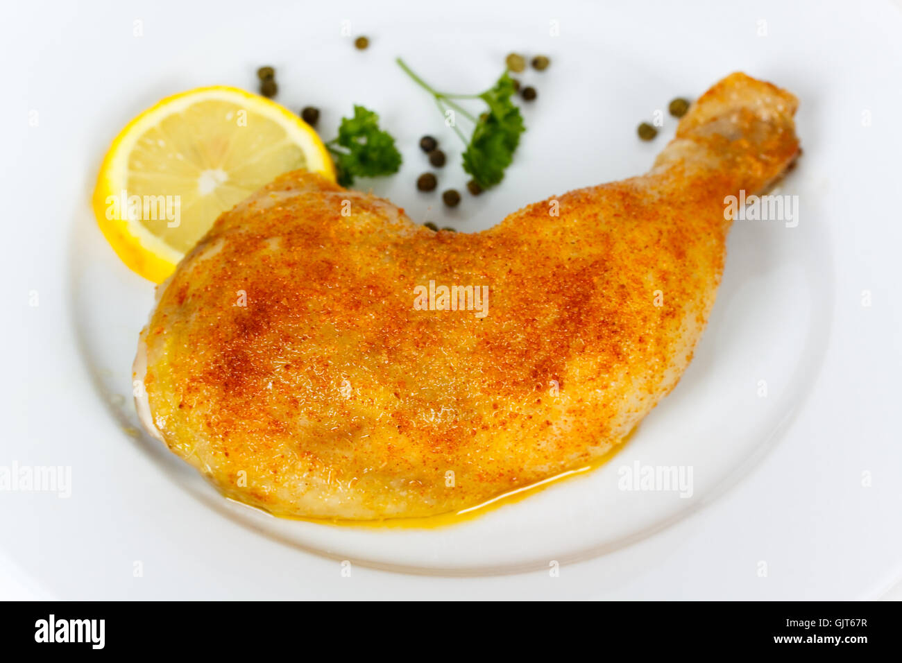 Oberschenkel Hühnerbein Stockfoto