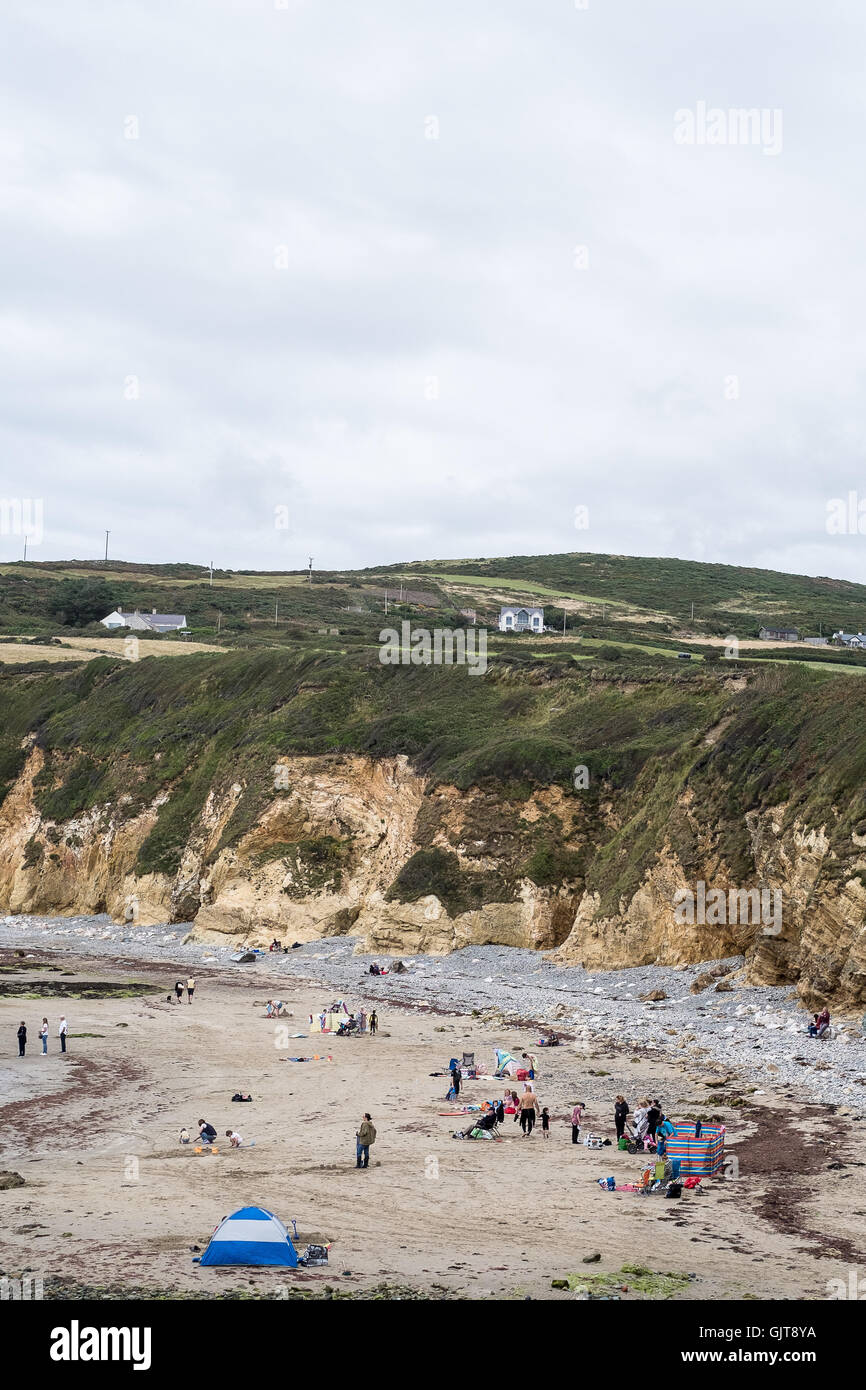 Kirchliche Bay Strand und Meer, nördlich von Isle of Anglesey, North Wales, Gwynedd, Vereinigtes Königreich Stockfoto