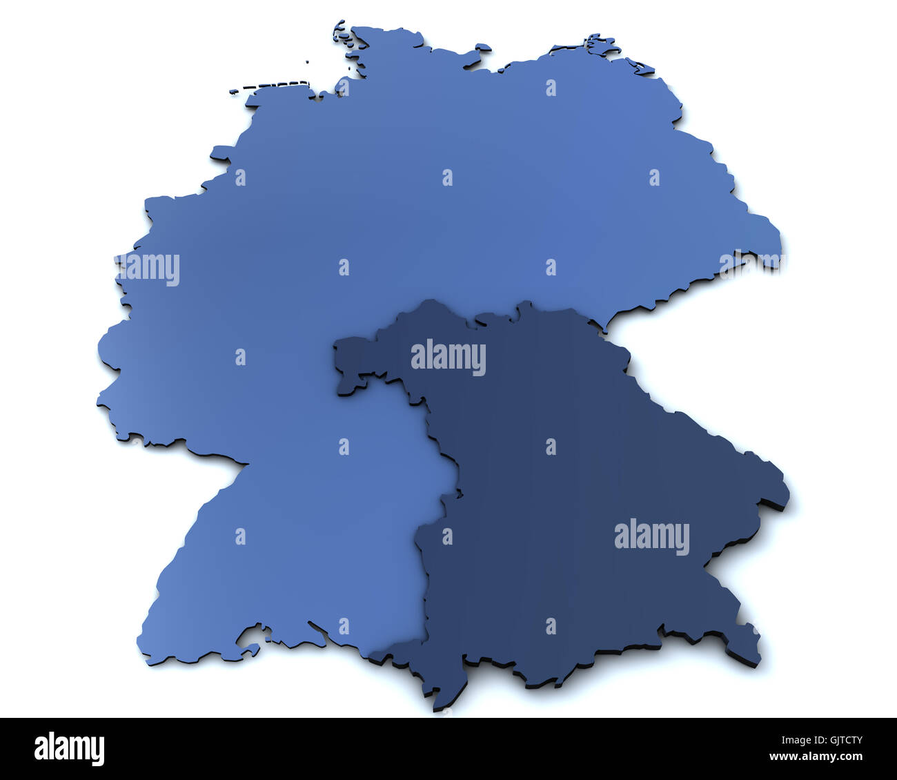 Europa-Bayern-Karte Stockfoto