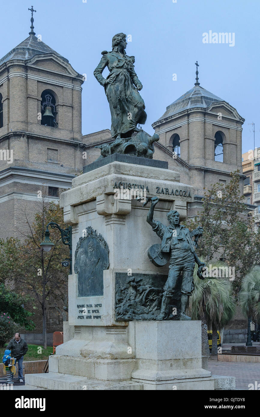 Denkmal Agustina de Aragon in Zaragoza, Spanien, Europa Stockfoto