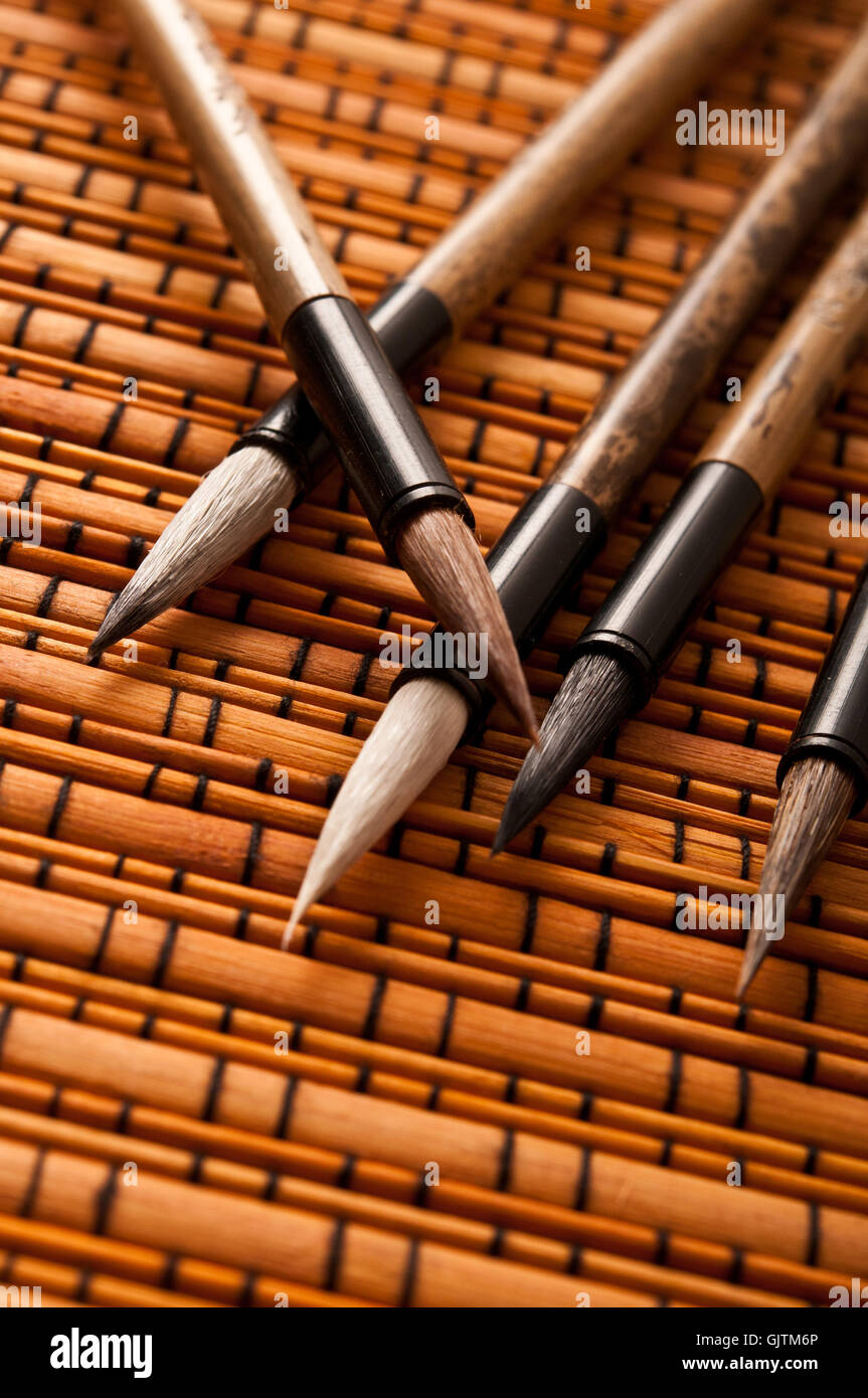 Chinesische Kalligraphie-Pinsel Stockfoto