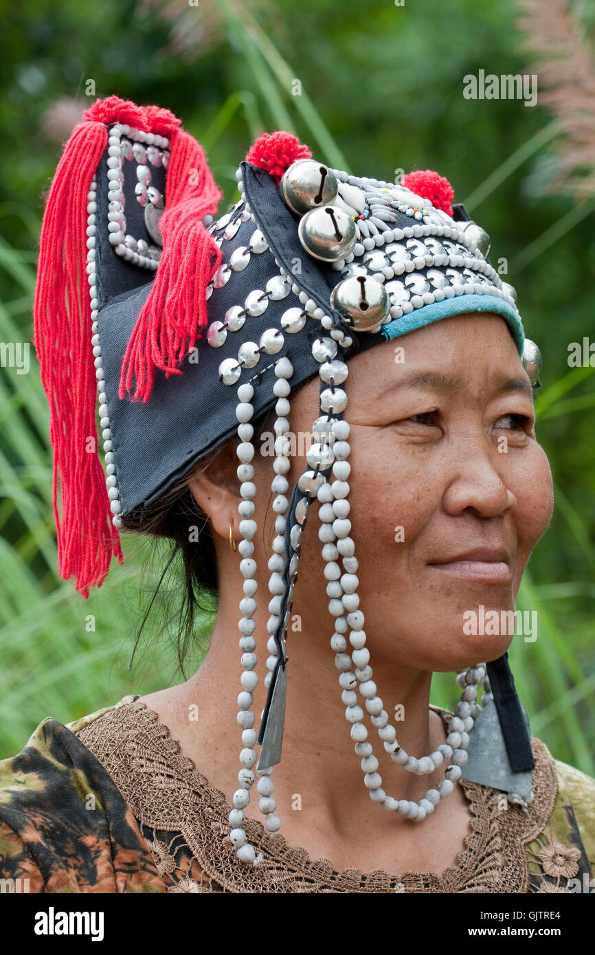 Porträt Frau aus Thailand, akha Stockfoto