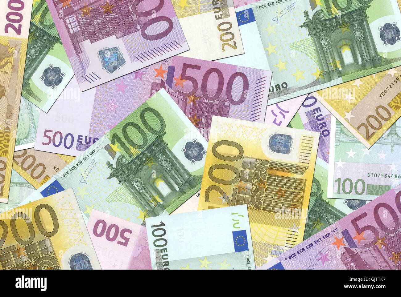 Währung-Euro-Banknoten Stockfoto