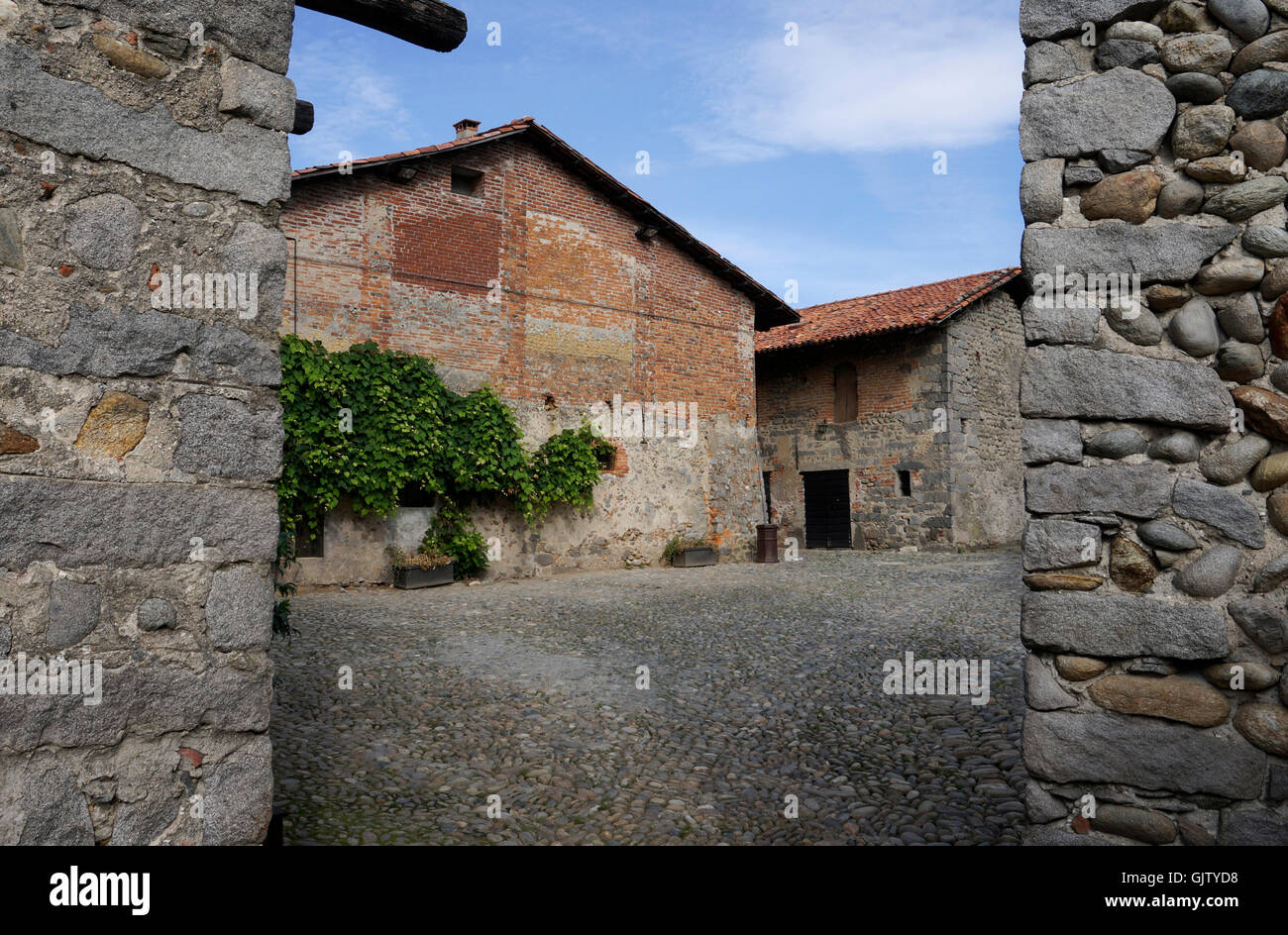 Ricetto di Candelo Dorf, Provinz Biella, Piemont, Italien Stockfoto