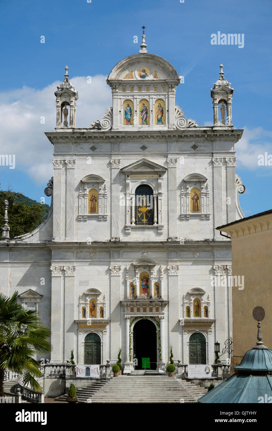 die Basilika, Sacro Monte di Varallo, Varallo Sesia, Piemont, Italien Stockfoto