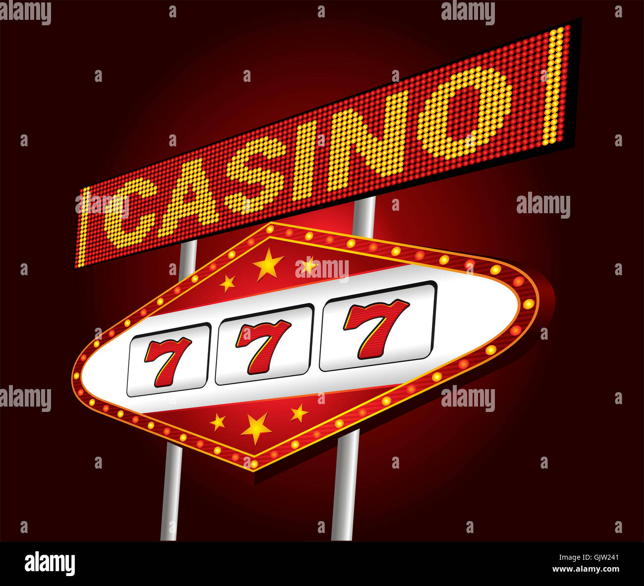 Neon Casino-Glücksspiel Stockfoto