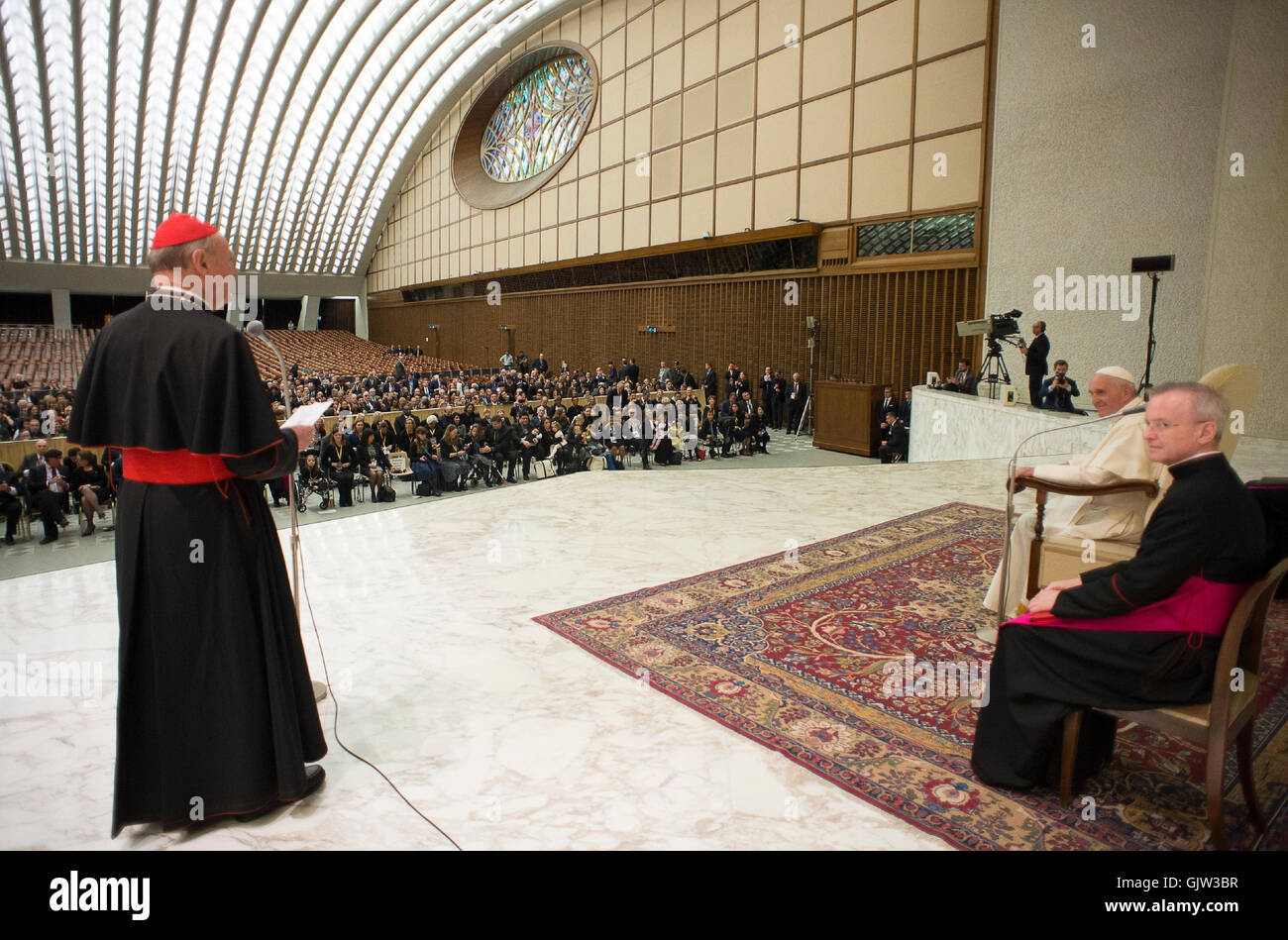 Papst Francis und US-Vizepräsident Joe Biden an der internationalen Konferenz über die Fortschritte der regenerativen Medizin und ist kulturelle Auswirkungen an den Vatikan Featuring statt: Papst Francis Where: Rom, Italien bei: Kredit-29. April 2016: IPA/WENN.com ** Stockfoto