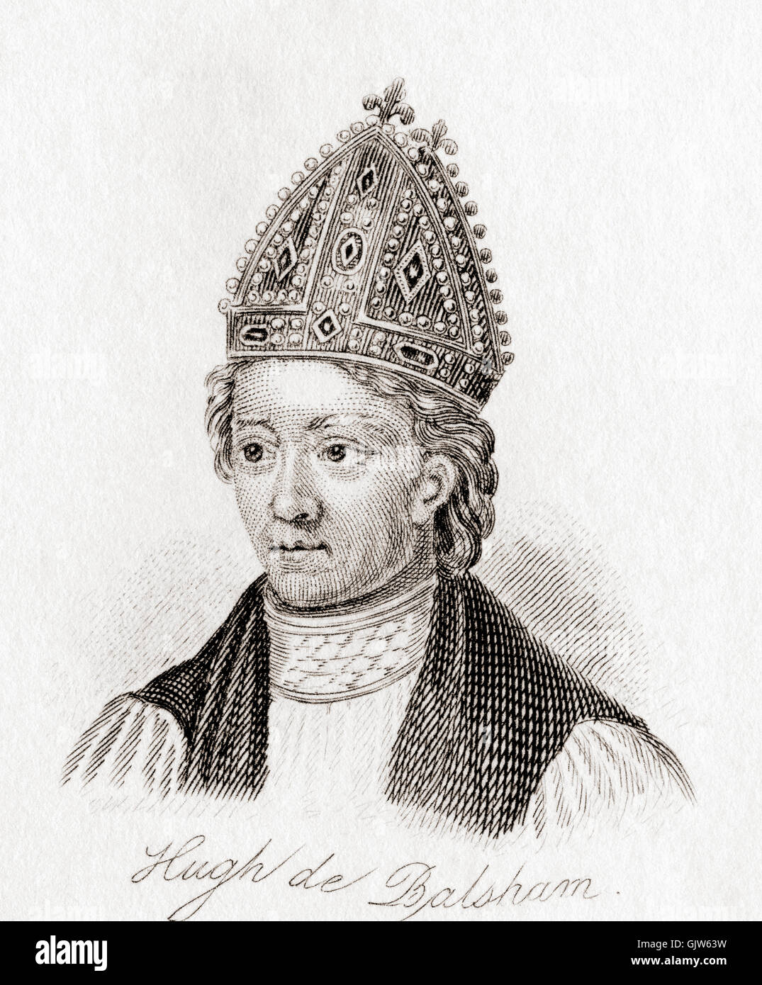 Hugh oder Hugo de Balsham; 16 Juni 1286 starb.  Mittelalterliche englische Bischof. Stockfoto