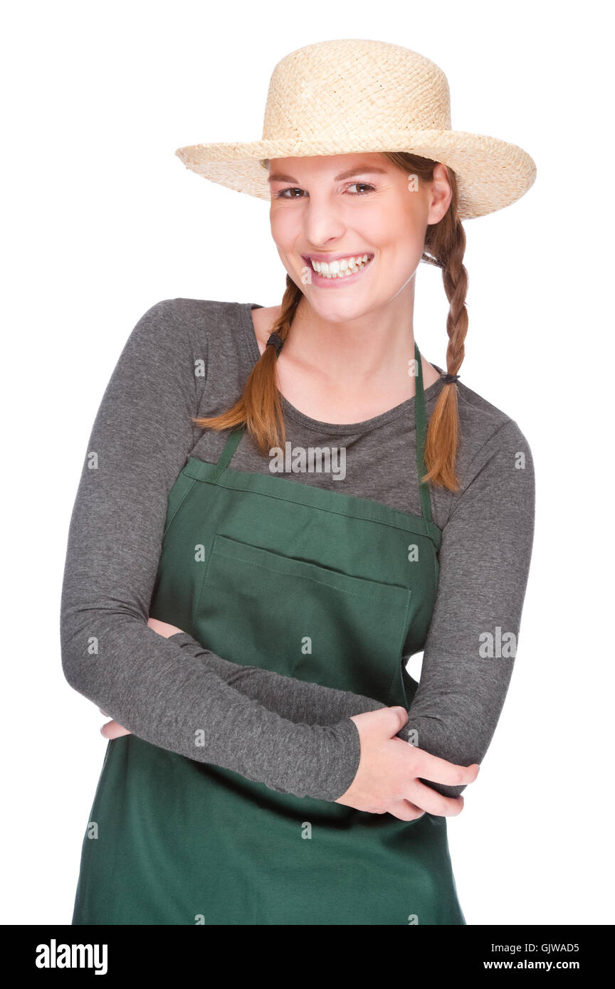 Gärtner mit einer Gießkanne Stockfotografie Alamy