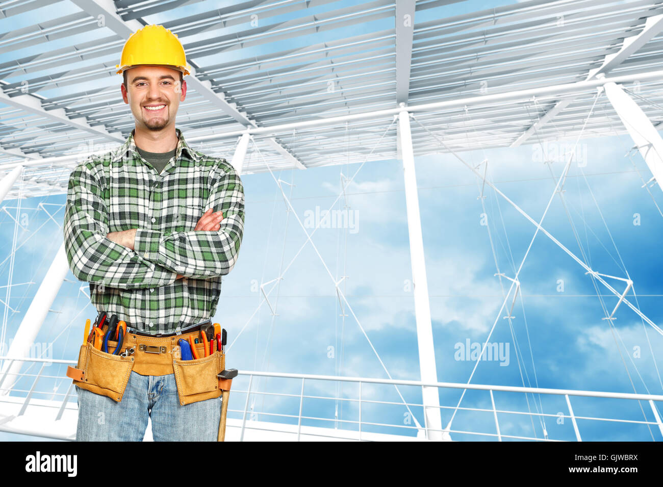 Rufen Sie arbeiten Fabrik Stockfoto