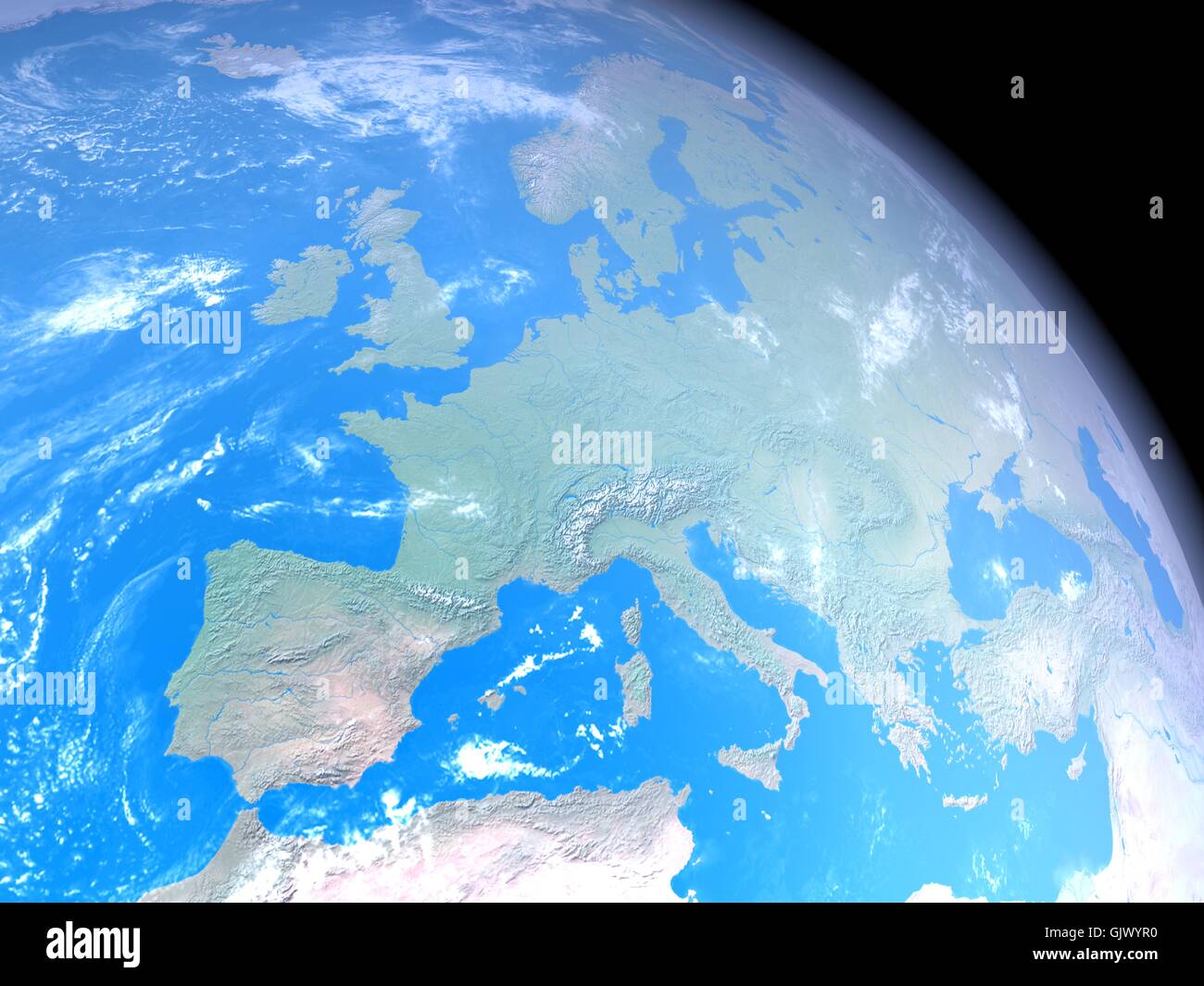 Raum Europa Atmosphäre Stockfoto