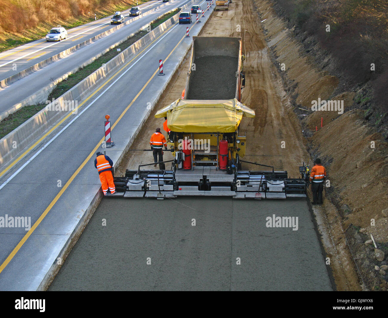 Sanierung der Straße Stockfotografie Alamy
