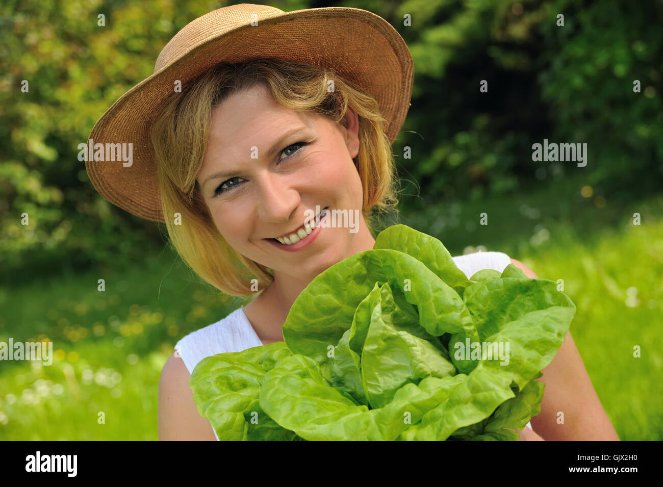 Frau Gesundheit Wohlbefinden Stockfoto