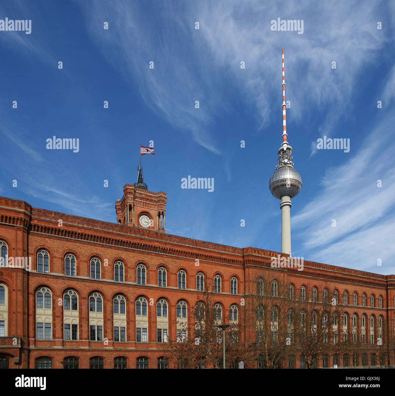 Berlin Hauptstadt Fernsehturm Stockfoto