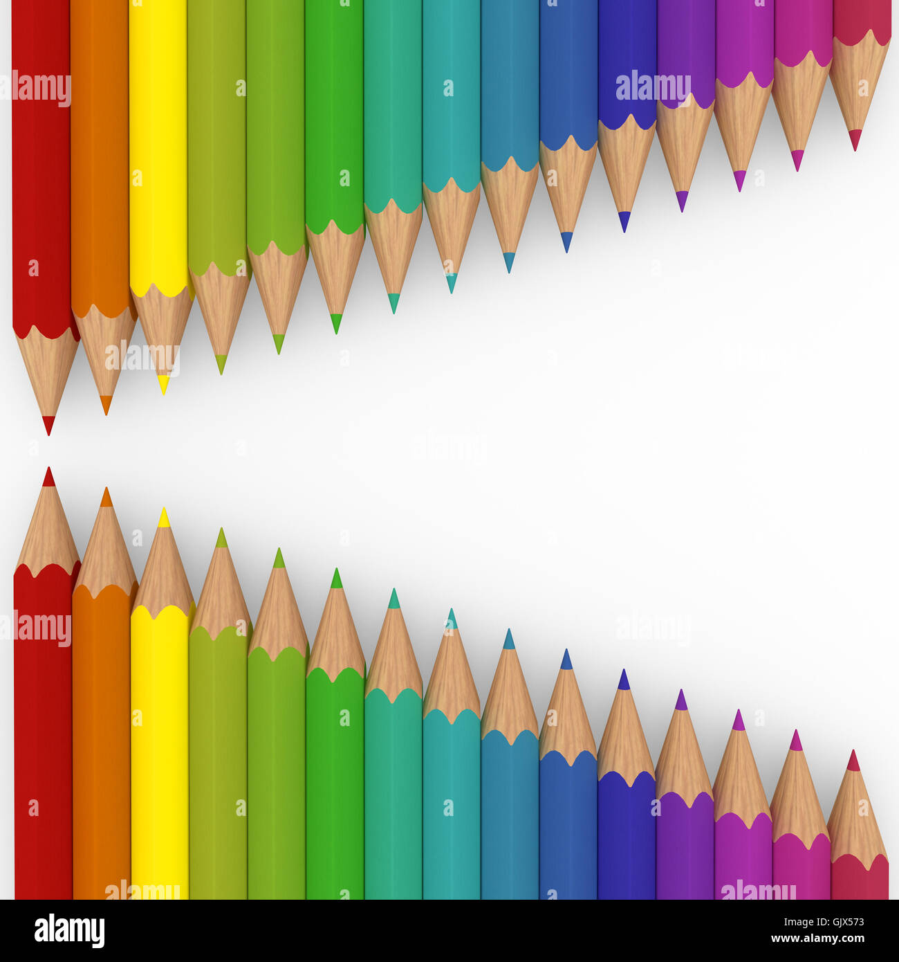 bunte 3D Bleistift Stockfoto