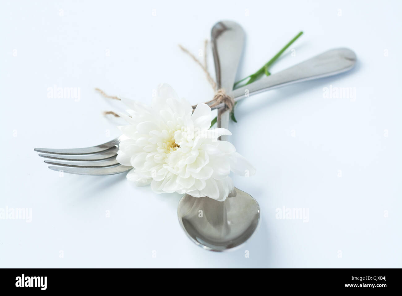 Löffel und Gabel Stockfoto