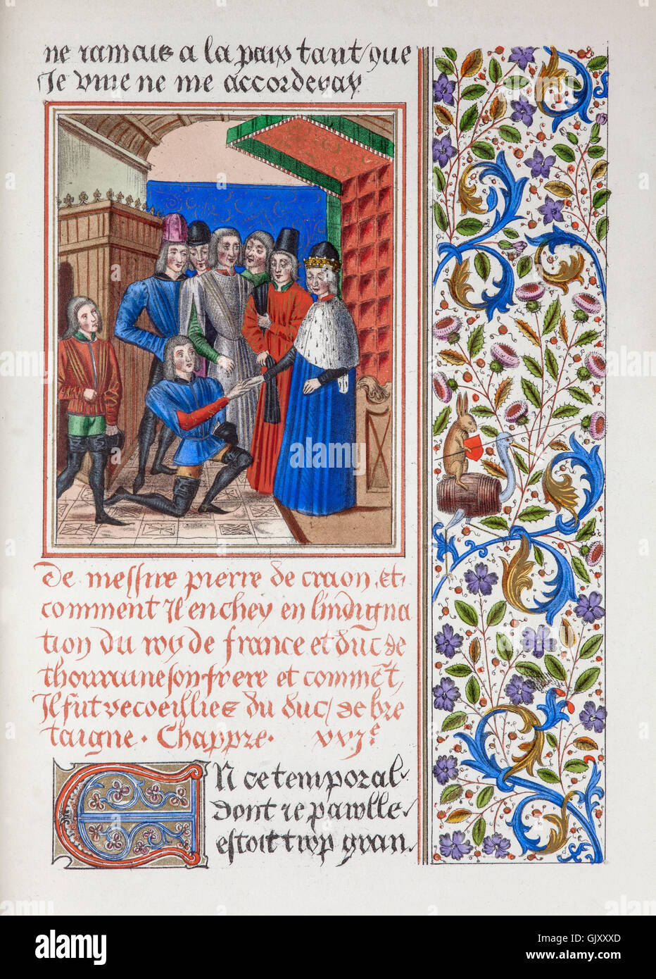 Der Herzog der Bretagne erhalten Sir Peter de Craon auf Sir Oliver de Clisson (1336 – 1407), den Spitznamen "The Butcher".  Er war ein bretonischer Soldat, der Sohn von Olivier IV de Clisson, die zum Tod im Jahre 1343 auf den Verdacht der haben die Engländer bis Nantes geben wollte gesetzt wurde. Stockfoto