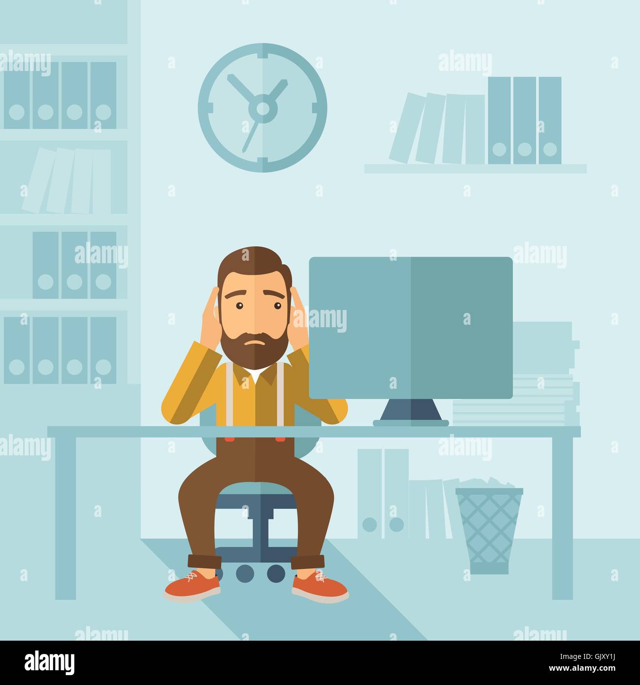 Unglückliche Geschäftsmann Stock Vektor