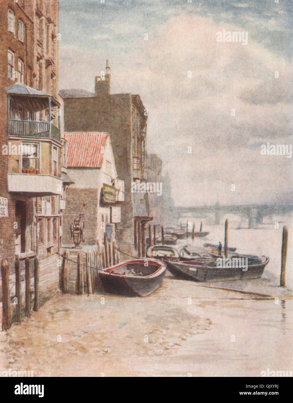 Alte Gebäude von St. Pauls Pier, 1894 von Philip Norman. Verschwundene London, 1905 Stockfoto