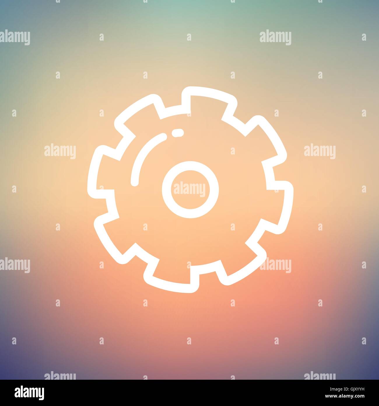 Dünne Linie Zahnradsymbol Stock Vektor