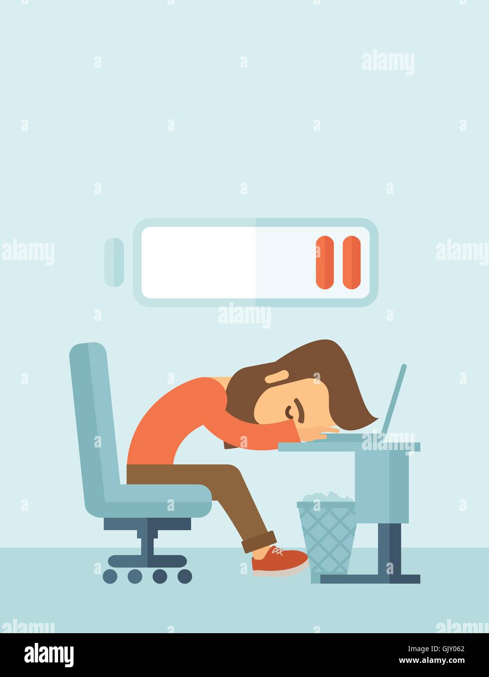 Müde Mitarbeiter liegen. Stock Vektor