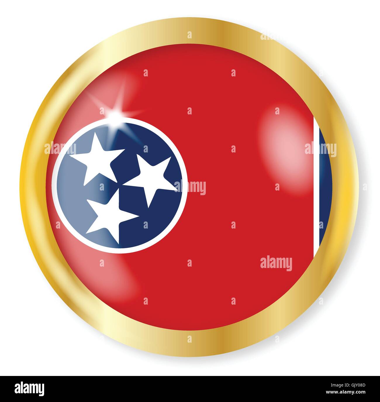 Tennessee Flagge Button Stock Vektor