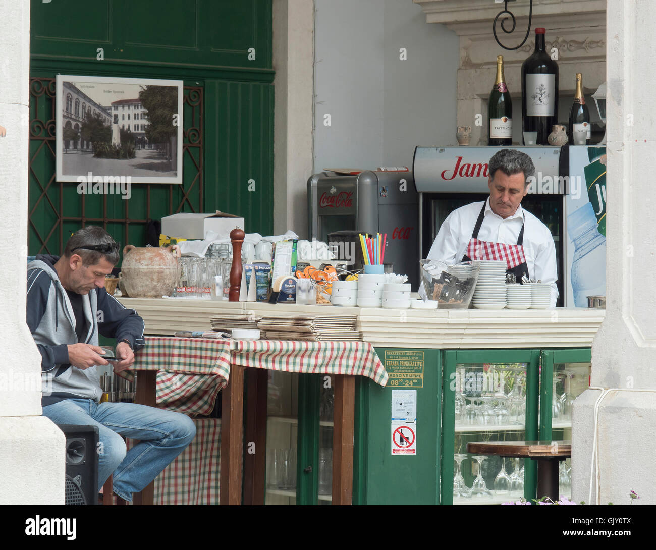 Cafe-Split, Kroatien, Dalmatien Stockfoto