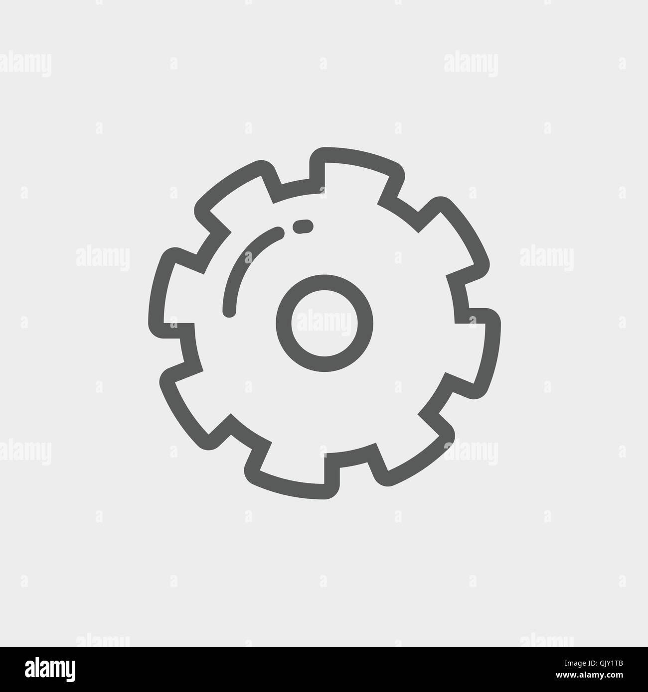 Dünne Linie Zahnradsymbol Stock Vektor