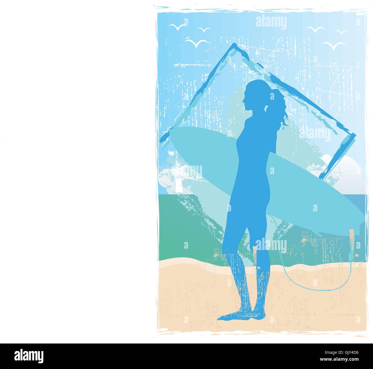 Surfer-Küken Stock Vektor