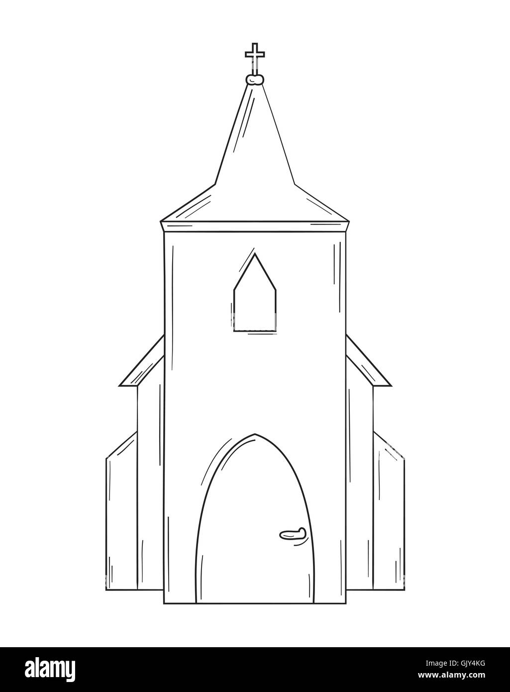 Skizze der Kirche Stock Vektor