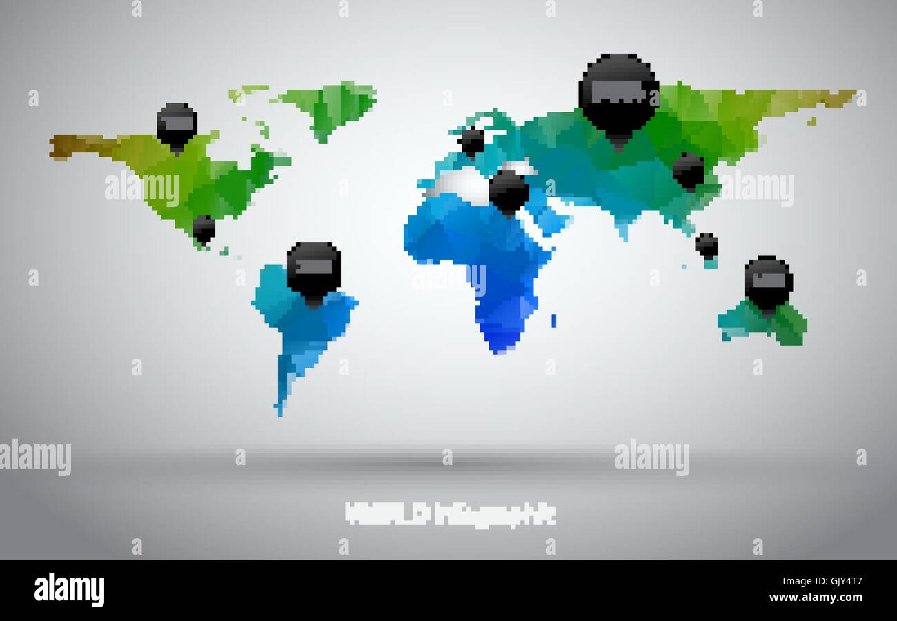 Welt Karte Infografik Stock Vektor