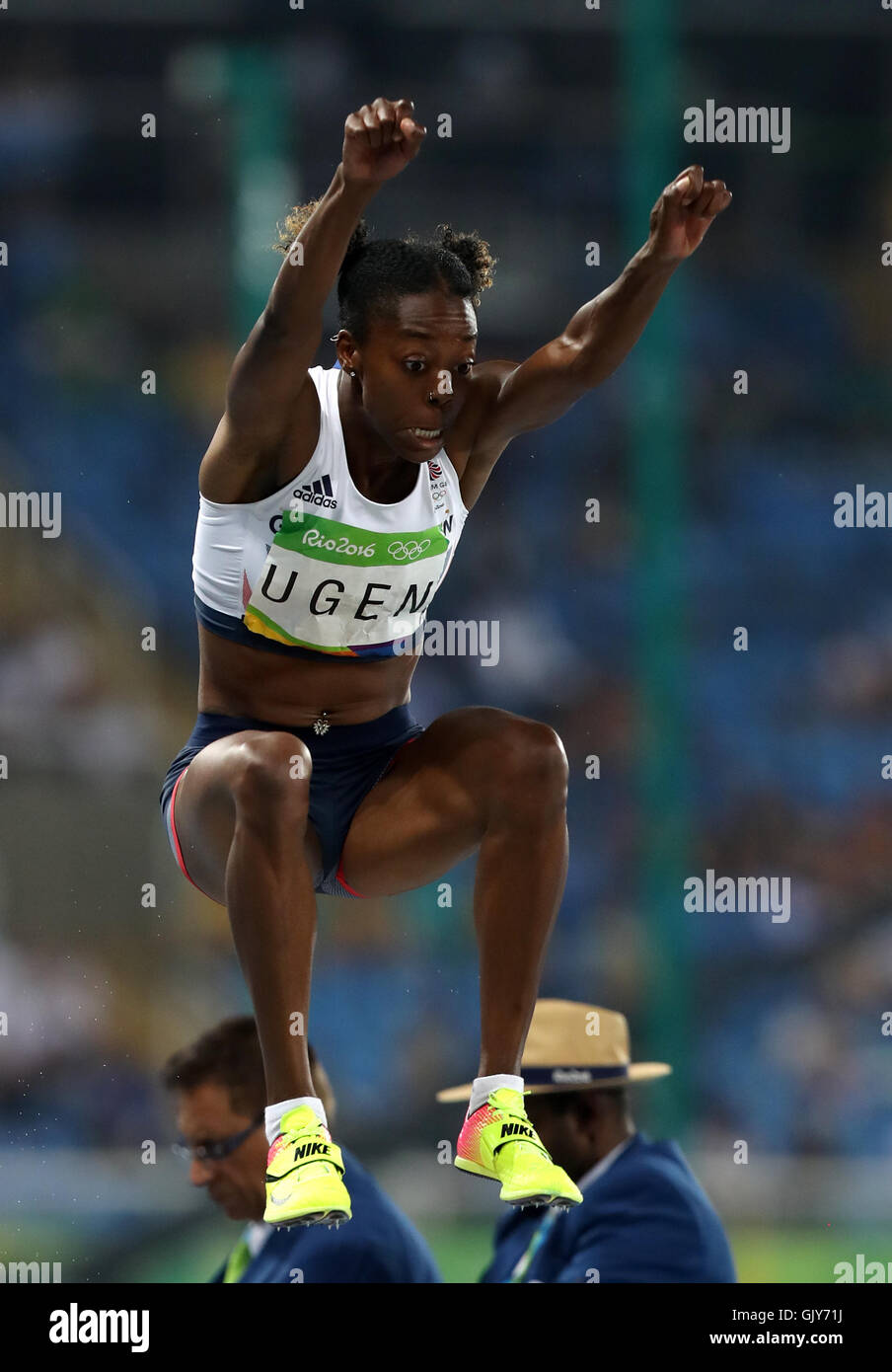 Großbritanniens Lothringen Ugen während der Weitsprung Frauen Finale im Olympiastadion am zwölften Tag der Olympischen Spiele in Rio, Brasilien. Bild Datum: Mittwoch, 17. August 2016. Bildnachweis sollte lauten: Mike Egerton/PA Wire. NUR ZUR REDAKTIONELLEN VERWENDUNG Stockfoto