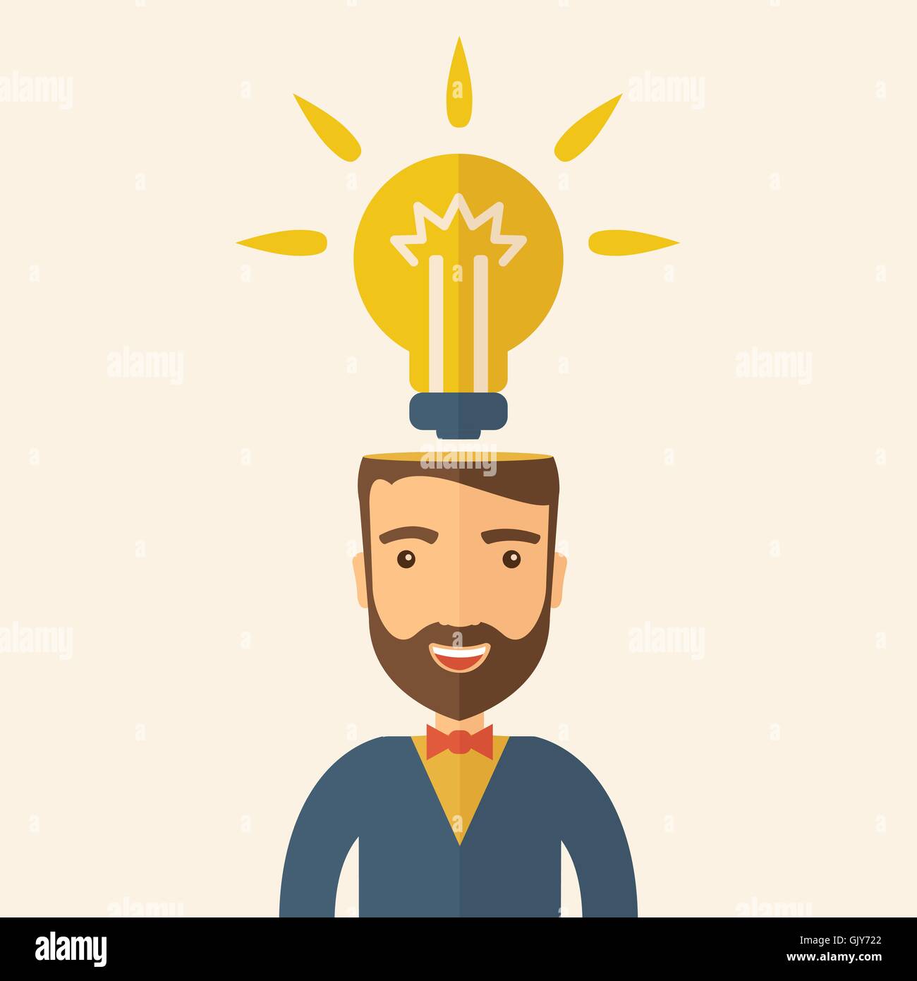 Glänzende Idee, Mann Stock Vektor