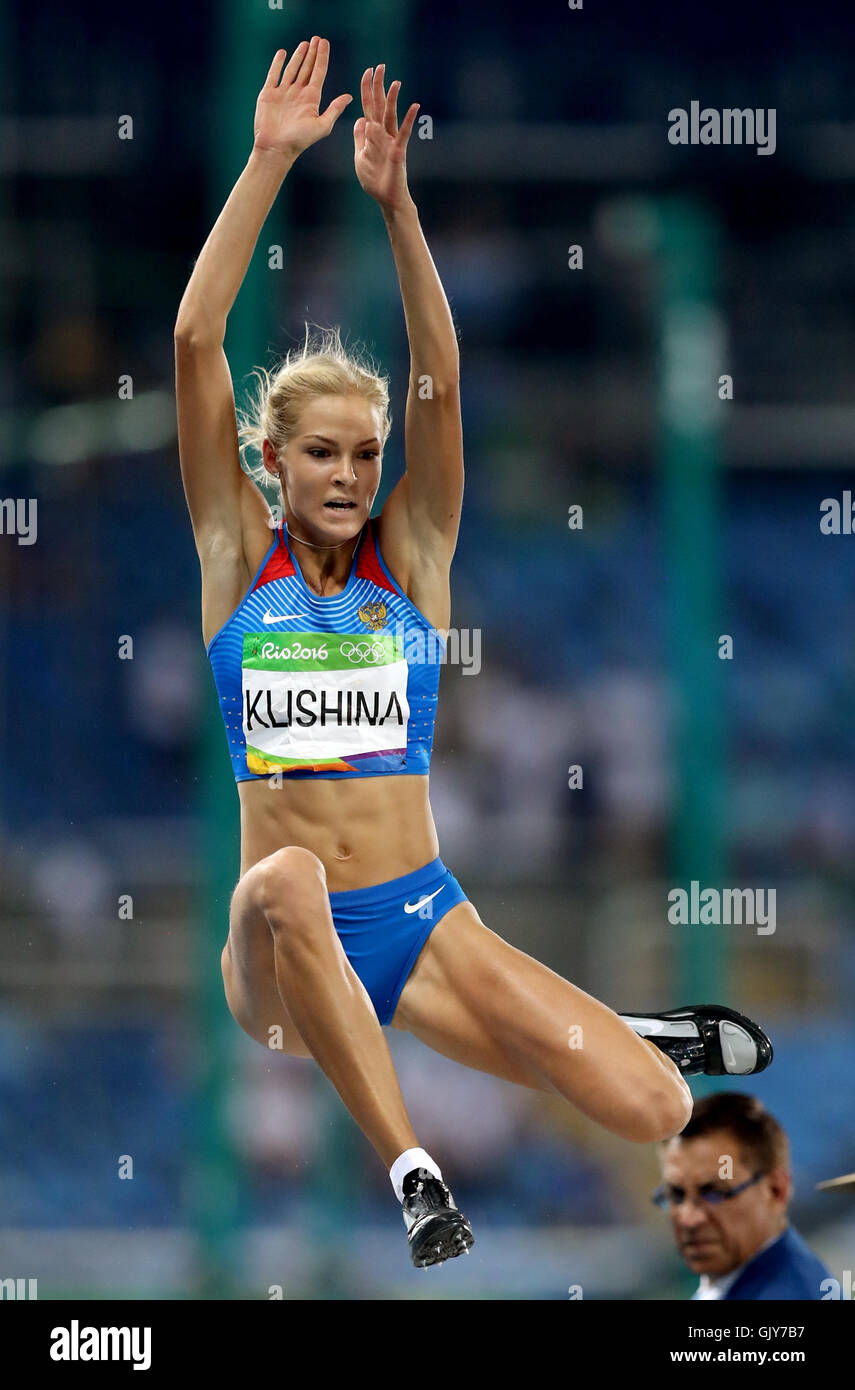 Die Russin Darya Klishina beim Finale der Frauen im Olympiastadion am zwölften Tag der Olympischen Spiele in Rio, Brasilien. Bilddatum: Mittwoch, 17. August 2016. Bildnachweis sollte lauten: Mike Egerton/PA Wire. Stockfoto