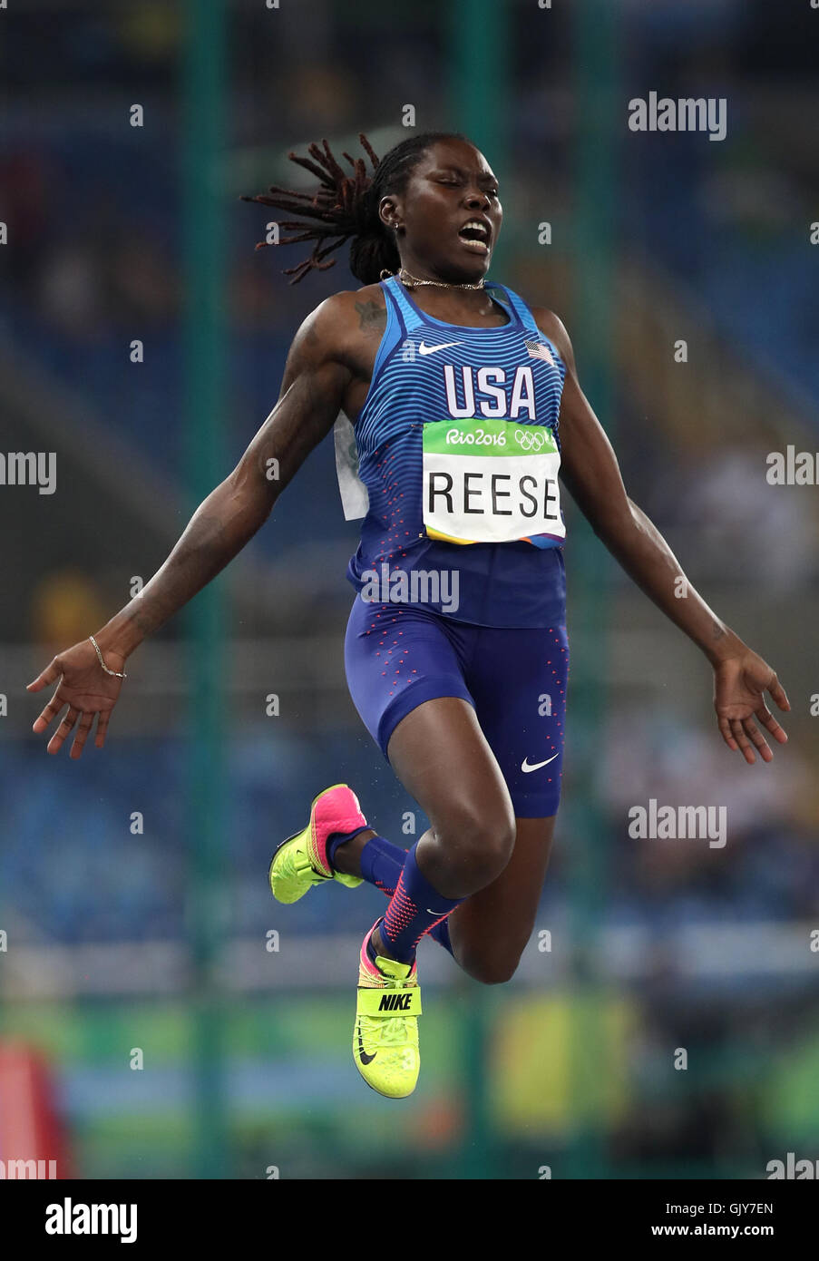 USAS Brittney Reese während der Frauen der Weitsprung Finale im Olympiastadion am zwölften Tag der Olympischen Spiele in Rio, Brasilien. Bild Datum: Mittwoch, 17. August 2016. Bildnachweis sollte lauten: Mike Egerton/PA Wire. NUR ZUR REDAKTIONELLEN VERWENDUNG Stockfoto