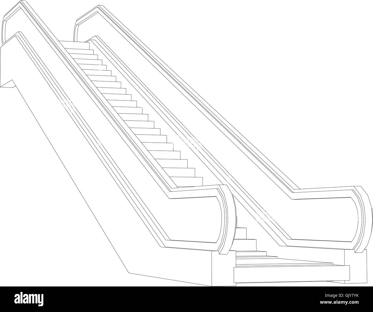 Skizze der Rolltreppe. Vektor-illustration Stock Vektor