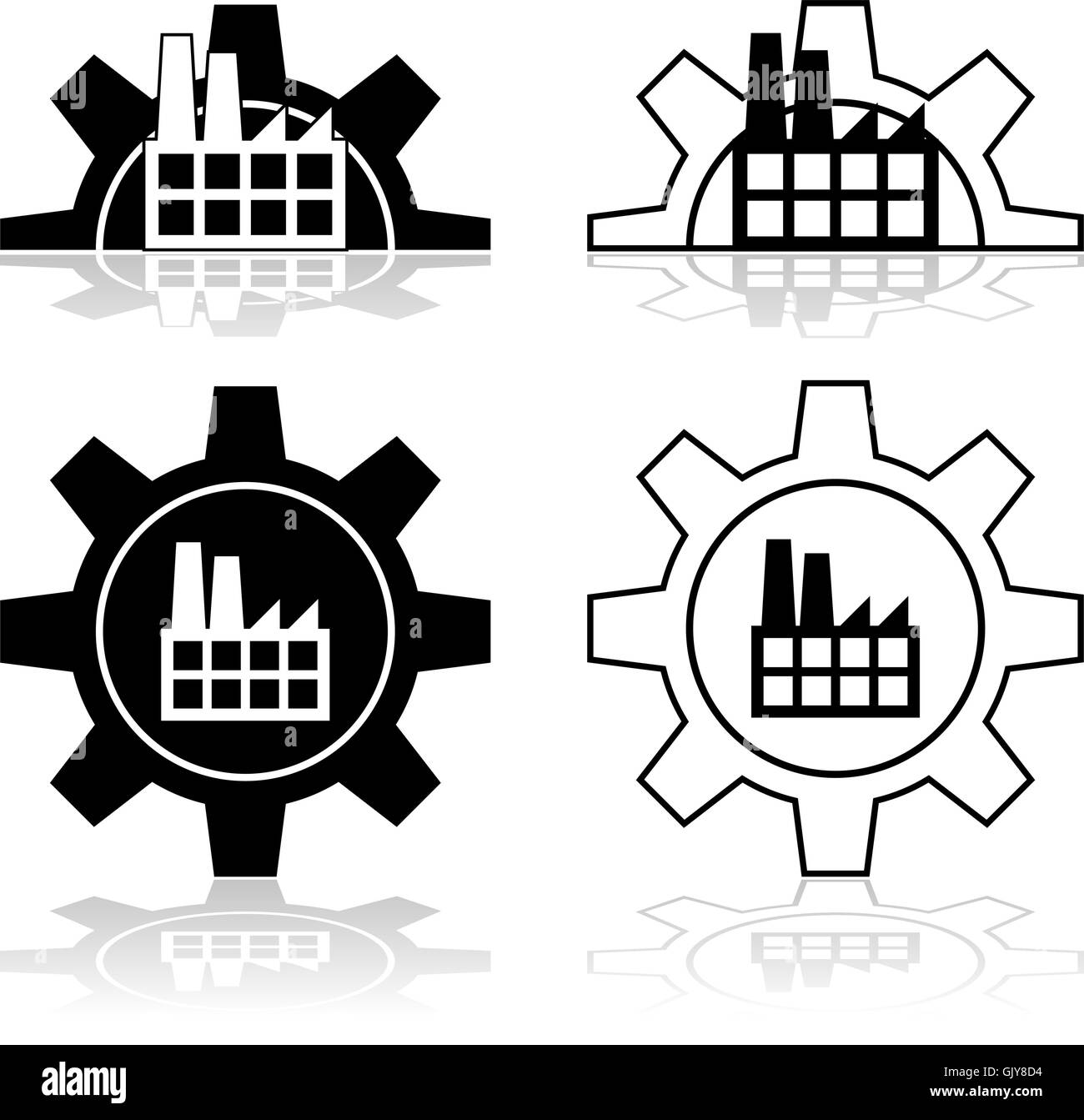 Ausrüstung und Fabrik Stock Vektor