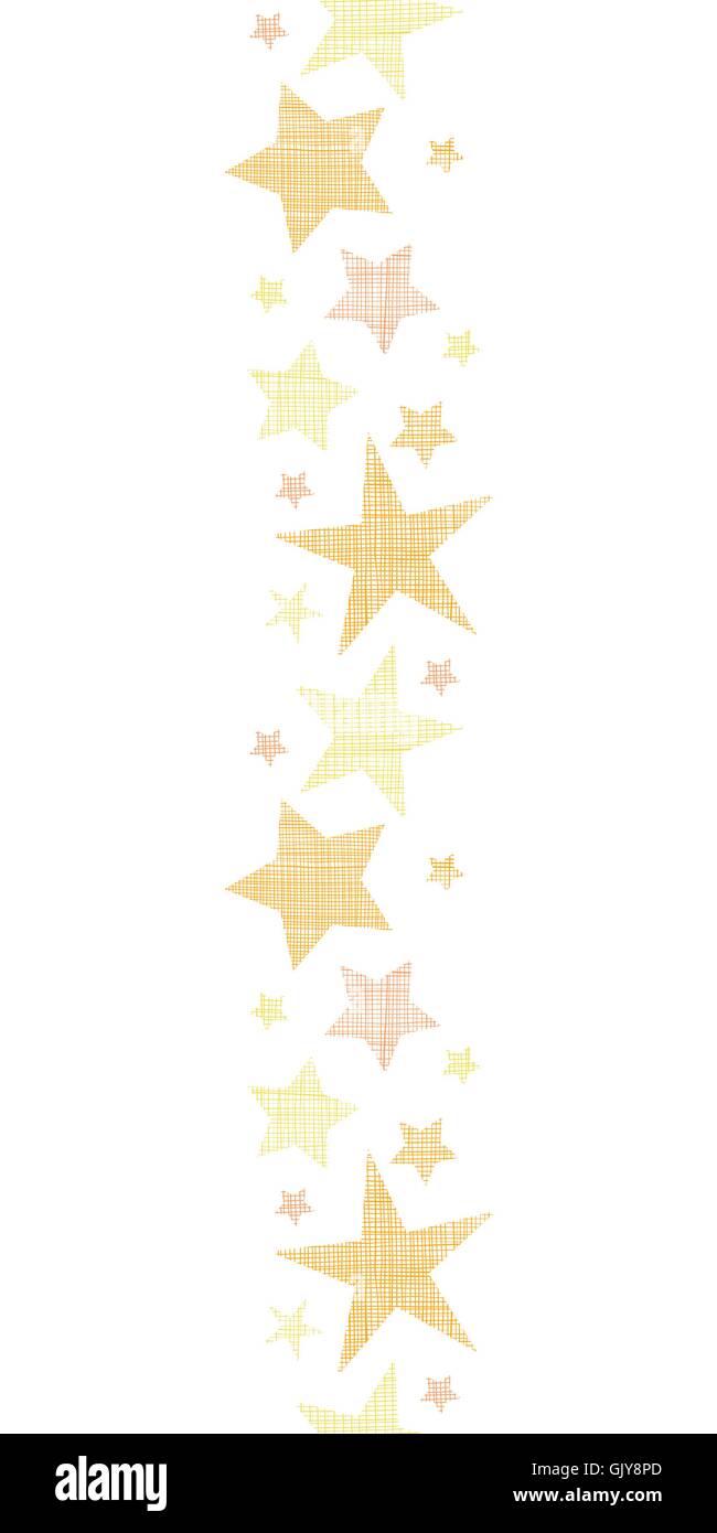 "Goldene Sterne" Textile texturiert vertikale Musterdesign Hintergrund Stock Vektor