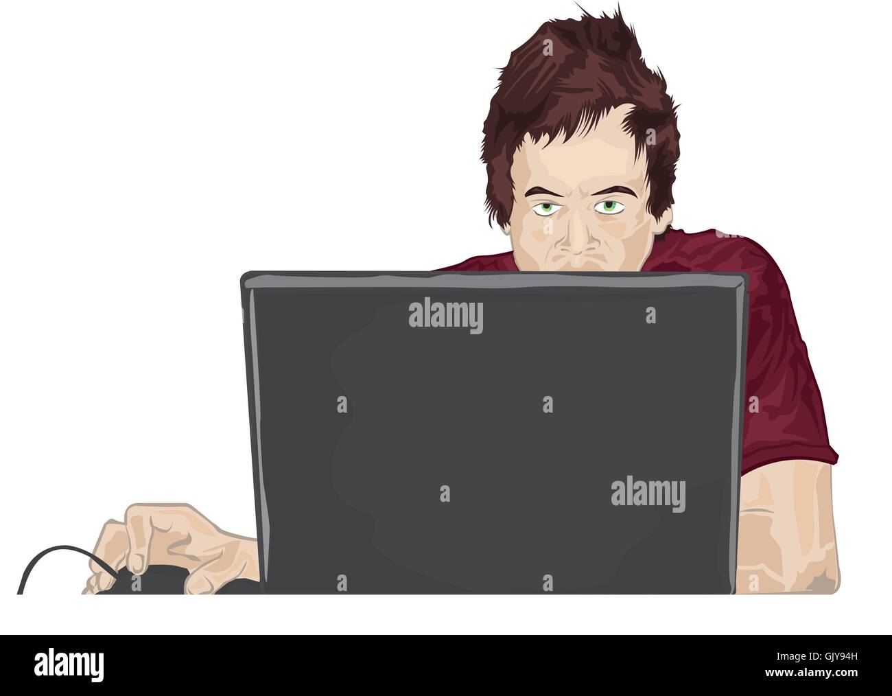 Mann am Computer Stock Vektor