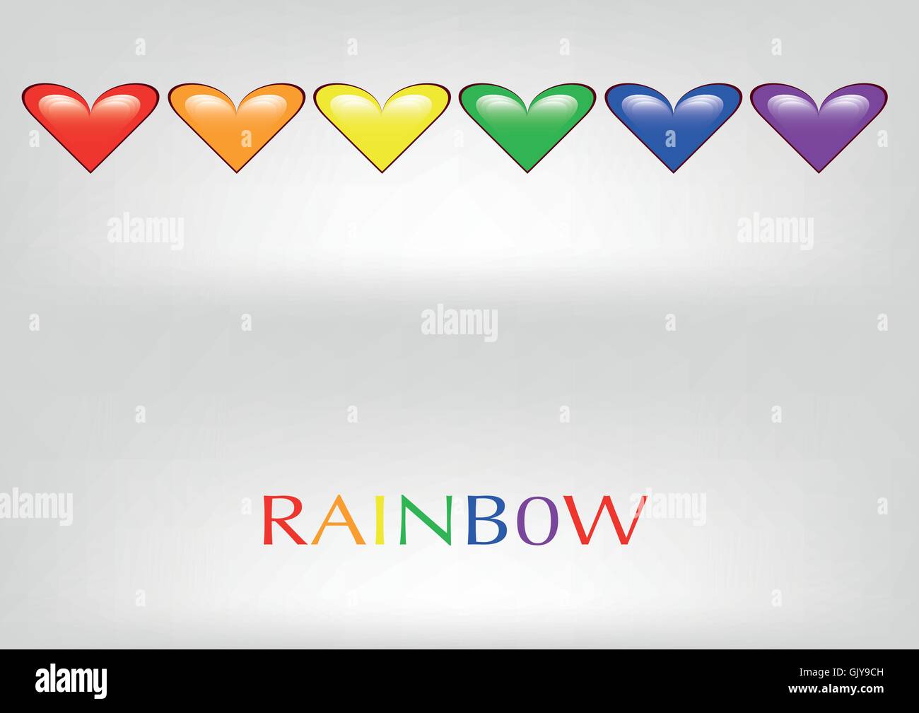 Regenbogen Herz Symbol multicolor Stock Vektor