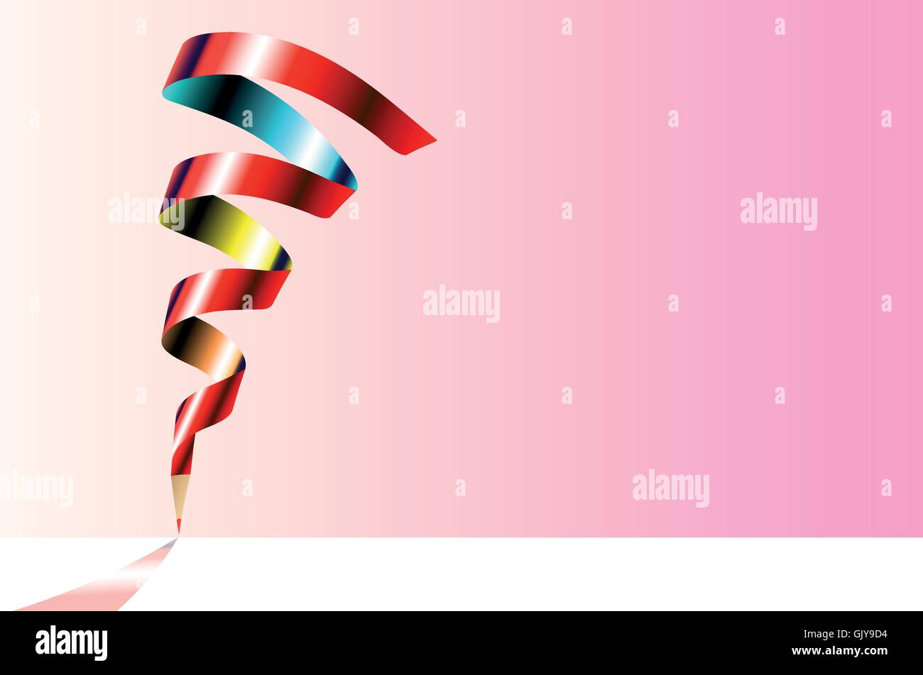 Farbe Bänder Stiftsymbol 3D Stock Vektor