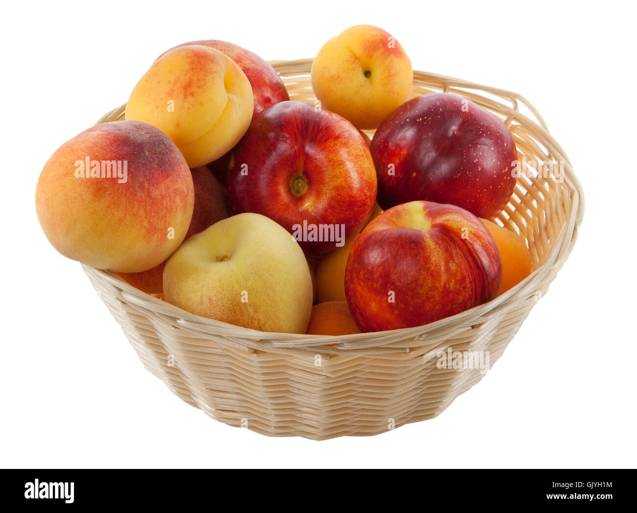 Kernobst Obst im Korb inkl. Clipping-Pfad Stockfoto