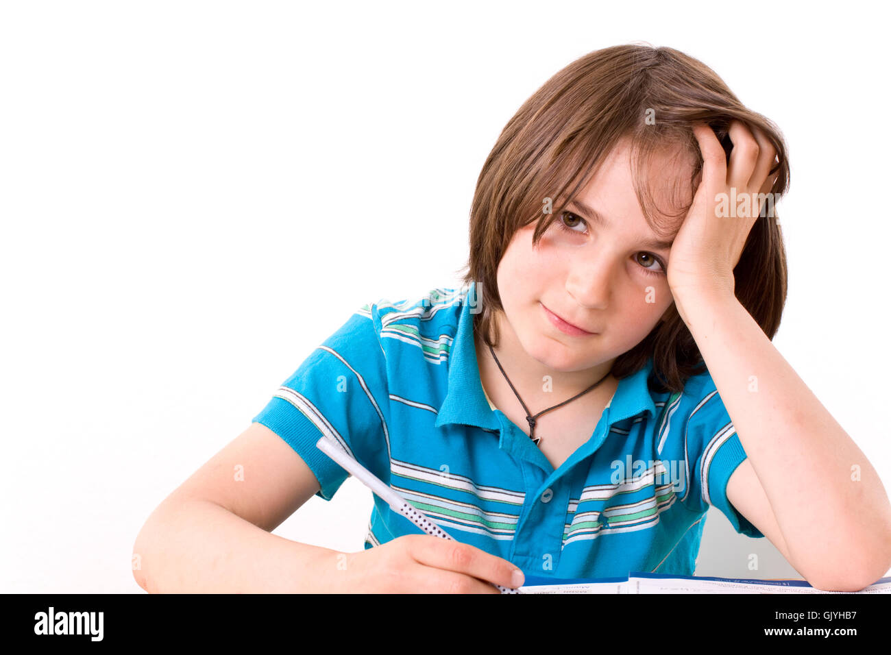 Lernen Hausaufgaben Schub Stockfoto