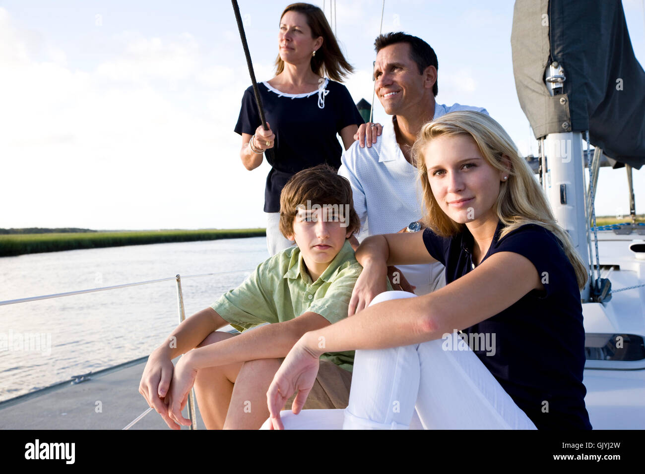 Eltern-Segelboot-Segelboot Stockfoto